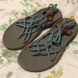 Teva Aqua and Gray Sandals